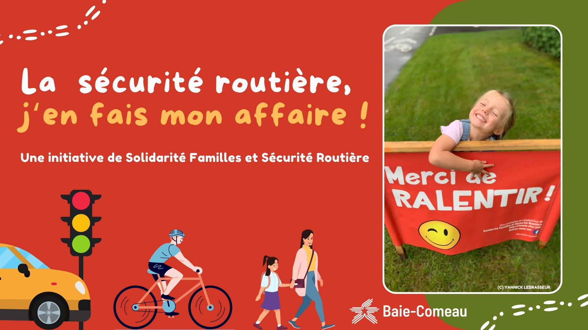 Bannières de sensibilisation à la sécurité routière.