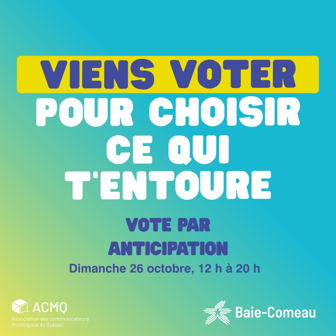 26 octobre : Vote par anticipation