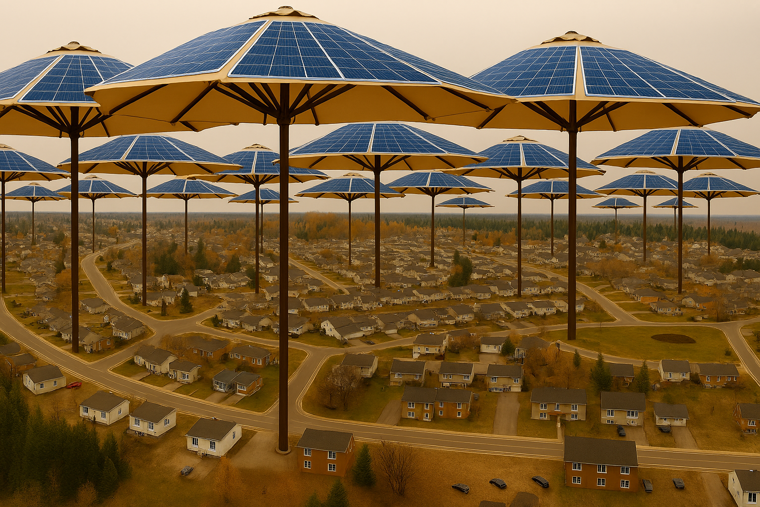 Projet de parc de parasols solaires 