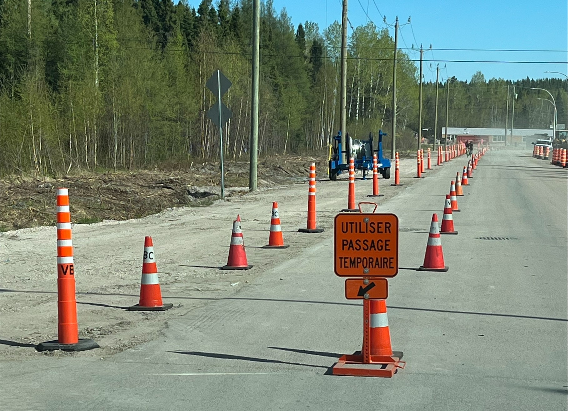Travaux en cours – Détour de la piste cyclable